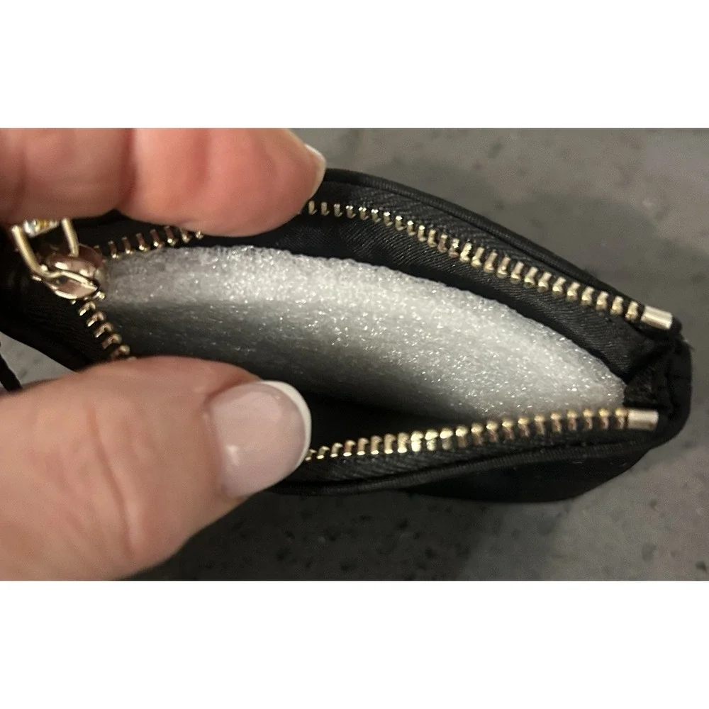 New Kate‎ Spade Black Coin Purse Wallet W/Clip Keys